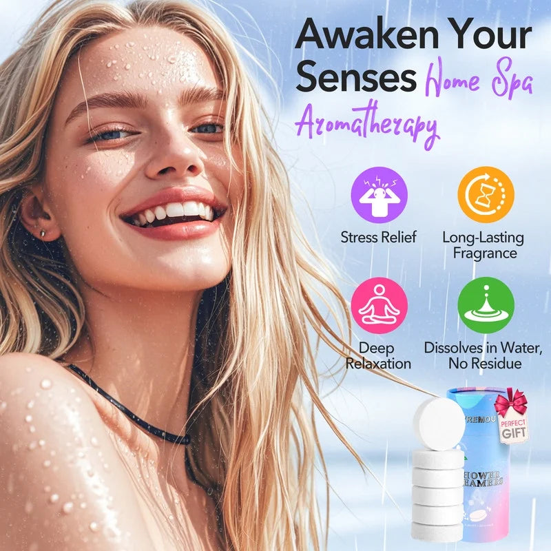 Shower Steamers Aromatherapy - 8 Pcs Shower Bomb with Essential Oil for Home SPA, Self-Care Relaxation, Valentines Day Birthday Gifts for Women