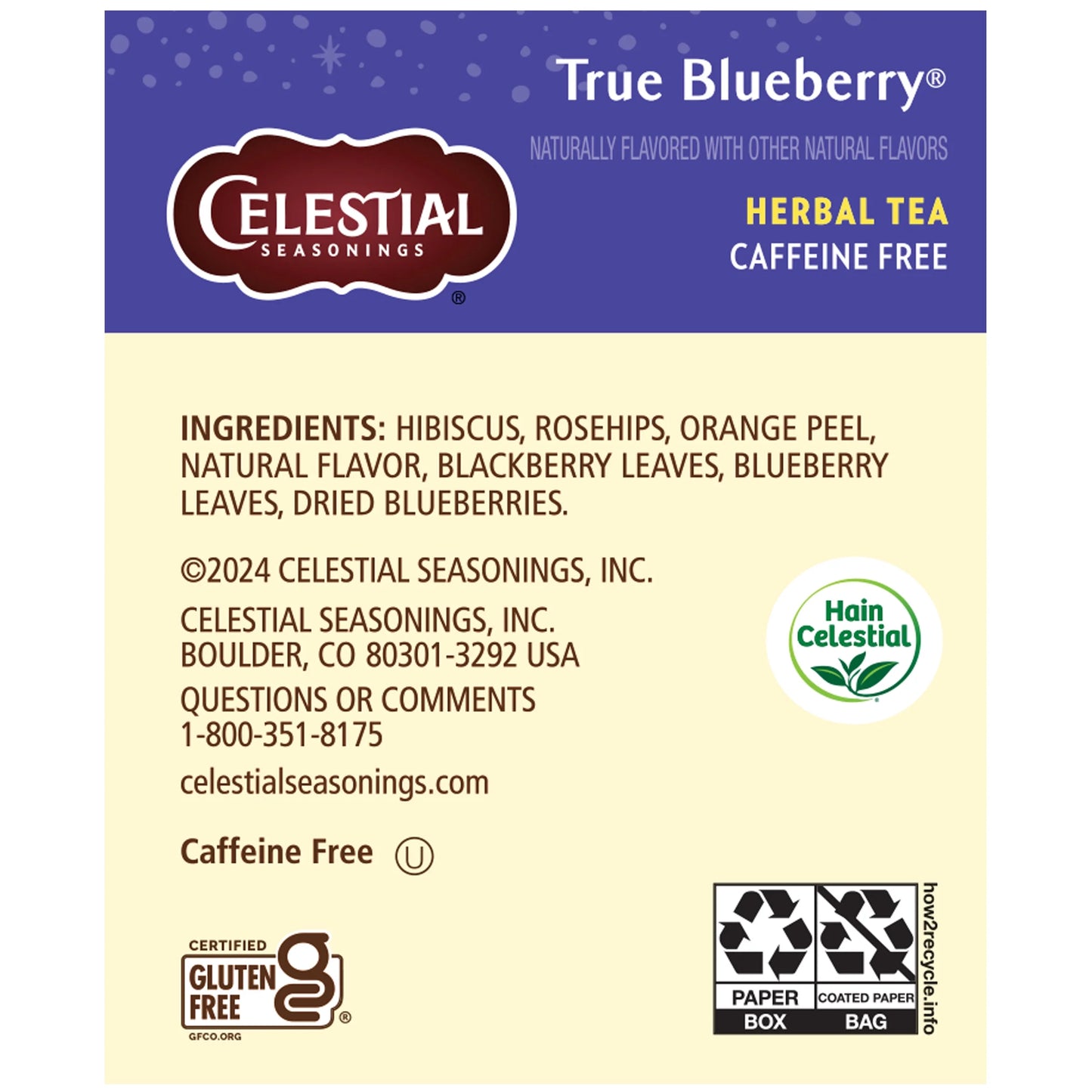 True Blueberry Caffeine-Free Herbal Tea Bags (20 Count)