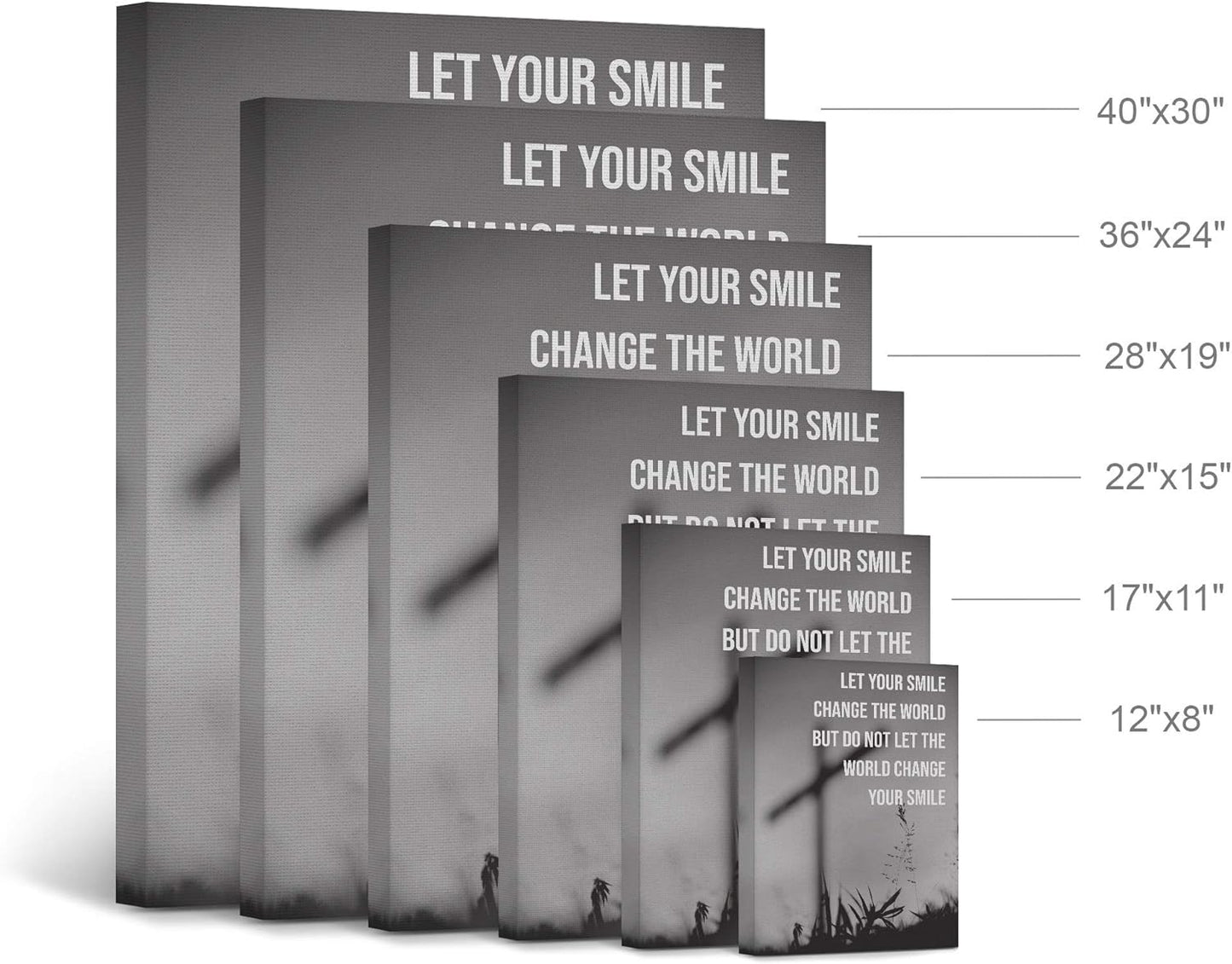 Let Your Smile Change the World Scripture Canvas Print Scripture Wall Decor Lord God Bible Jesus Christ Pray Cross Religious Living Room Bedroom Christian Gift Home Decor - 12X8