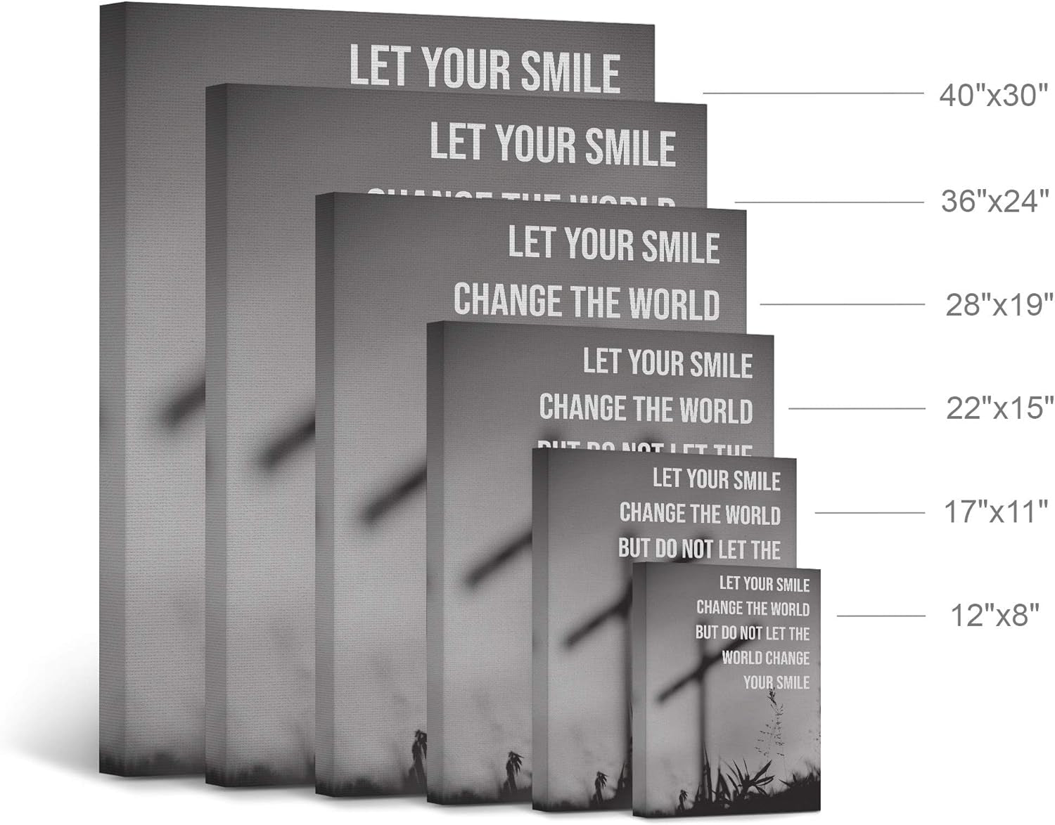 Let Your Smile Change the World Scripture Canvas Print Scripture Wall Decor Lord God Bible Jesus Christ Pray Cross Religious Living Room Bedroom Christian Gift Home Decor - 12X8