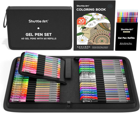 120 Pack Set 60 Colored Gel Pen with 60 Refills