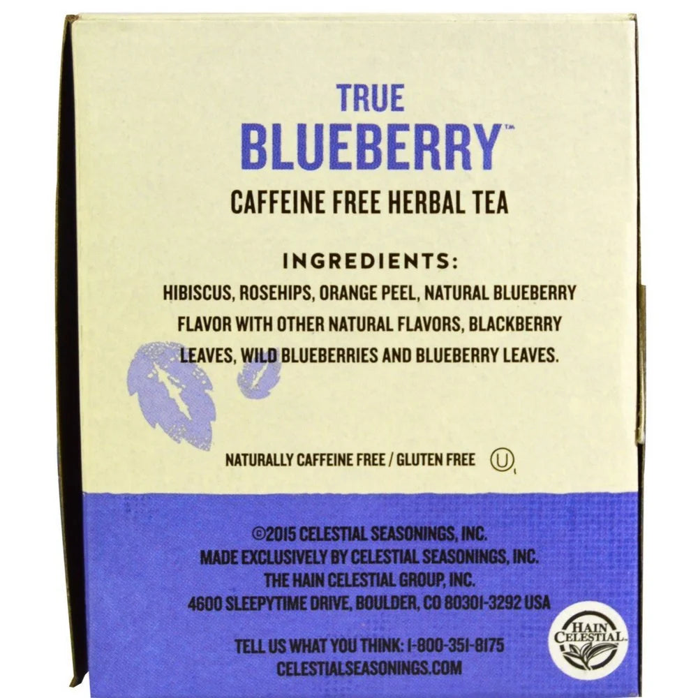 True Blueberry Herbal Tea Bags, 20 Ct Pack of 6