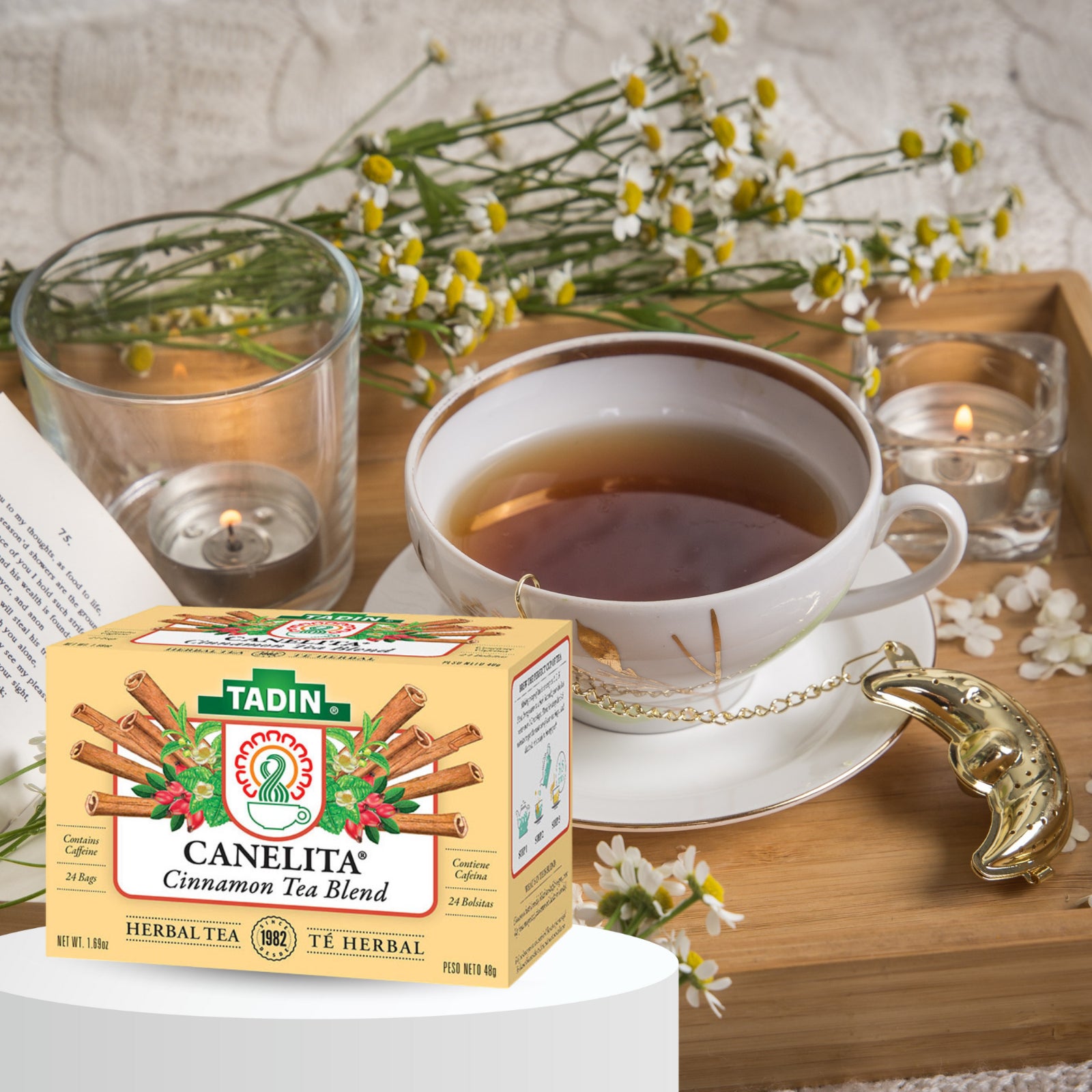 Tadin Canelita Cinnamon Herbal Tea, 24 Bags 1.69 Fl Oz – Warm & Spiced