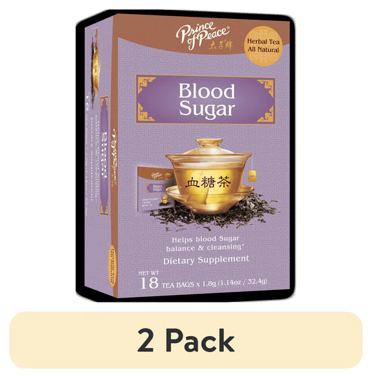 (2 Pack)  Blood Sugar Herbal Tea, 18 Count Box, All Natural, Caffeine Free, Dietary Supplement