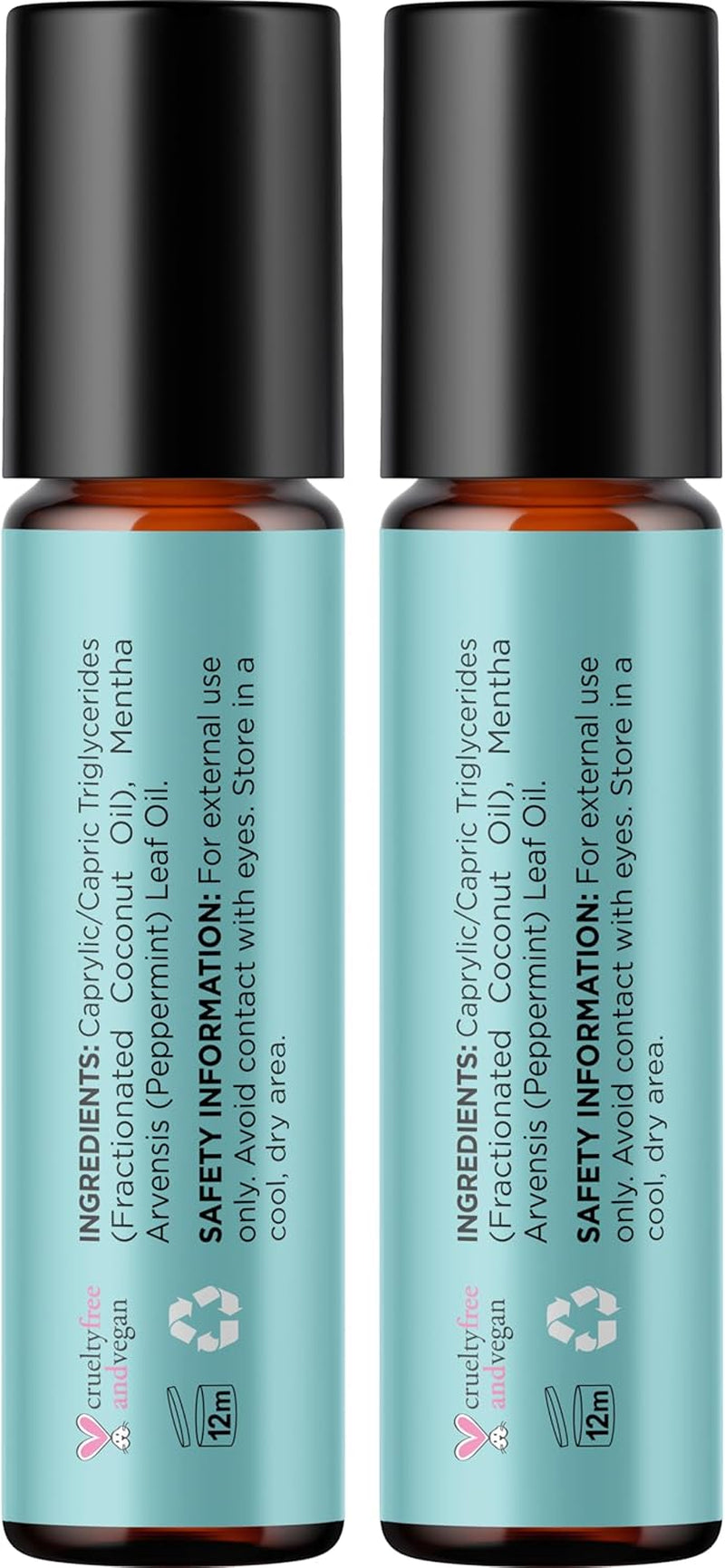 Peppermint Oil Roll on - Pure Peppermint Rollerball Essential Oil Aromatherapy Stick for Headaches - Natural Travel Essential and Pregnancy Must Have for Headaches Energy & Focus Support (2 Pack)