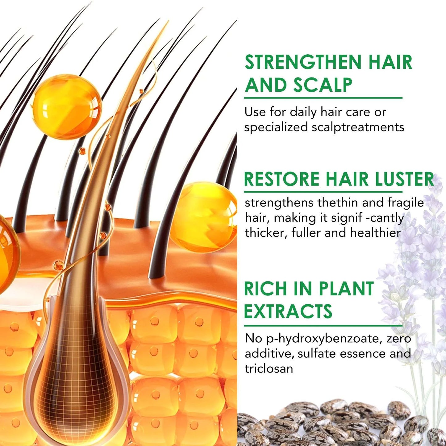 3-IN-1 Black Castor Oil with Lavender & Argan Oil, 100% Pure & Natural, Hair Care & Skin Care, Organic Cold-Pressed, Cruelty-Free & Vegan, 2.02 Fl Oz