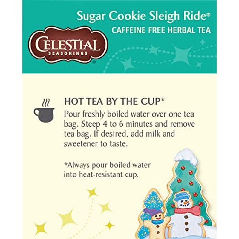 Celestial Seasonings Herbal Tea, Sugar Cookie Sleigh Ride, 20 Count Box 6-Count
