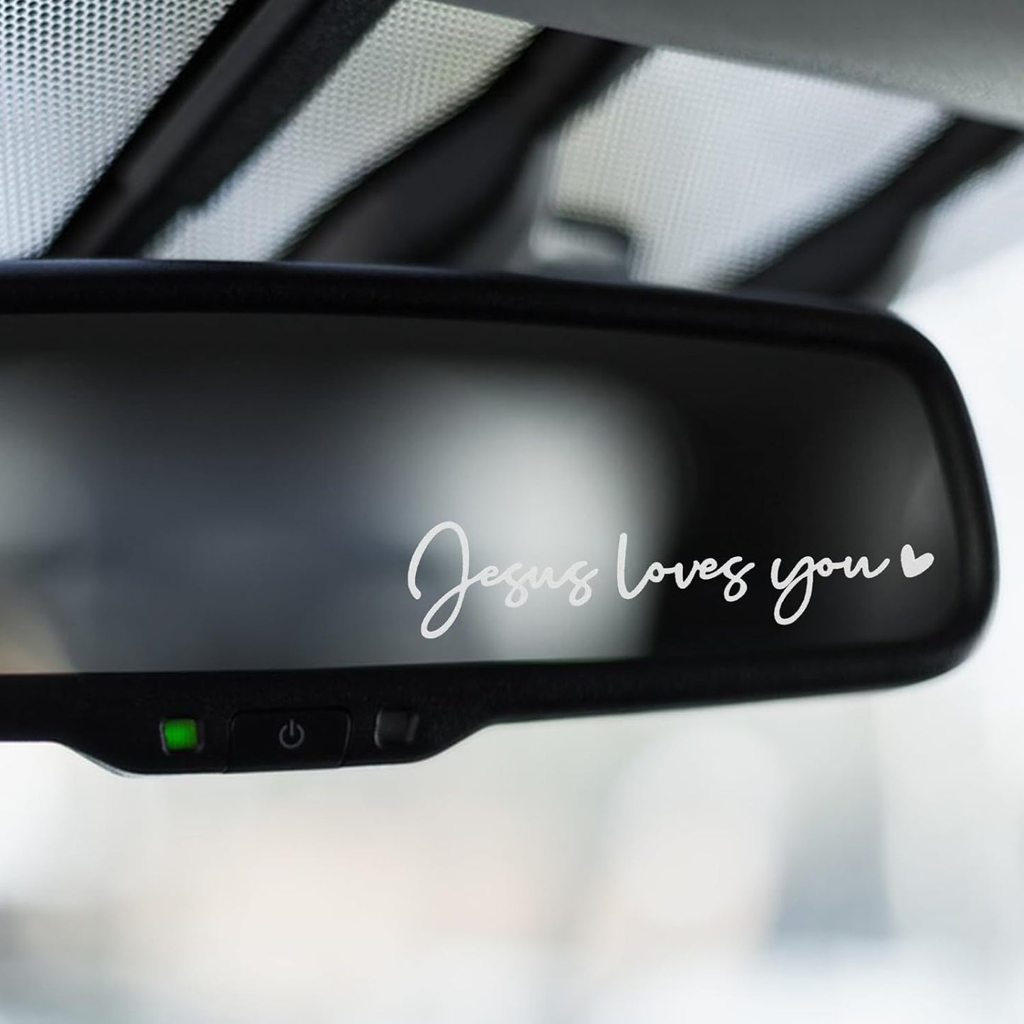 3X Jesus Love You Rear View Mirror Sticker, Rearview Mirror Decal with Heart Car Window Decals Self Affirmations Car Mirror Stickers for Women Water Bottle Laptop Accessories Gifts