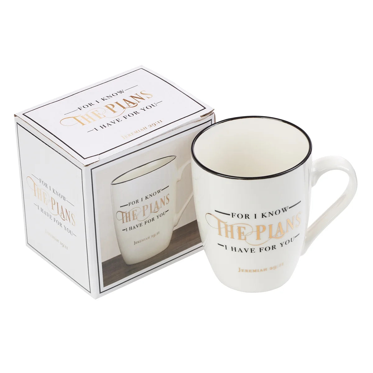 I Know the Plans Jeremiah 29:11 Ceramic Christian Coffee Mug for Women and Men - Inspirational Coffee Cup and Christian Gifts, 12Oz