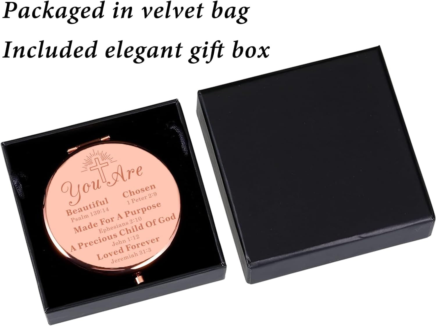 Christian Gifts for Women Makeup Gift Religious Gifts for Women Daughter Baptism Confirmation First Communion Adults Christmas Stocking Stuffers Easter Basket Stuffers for Teens Girls Compact Mirror