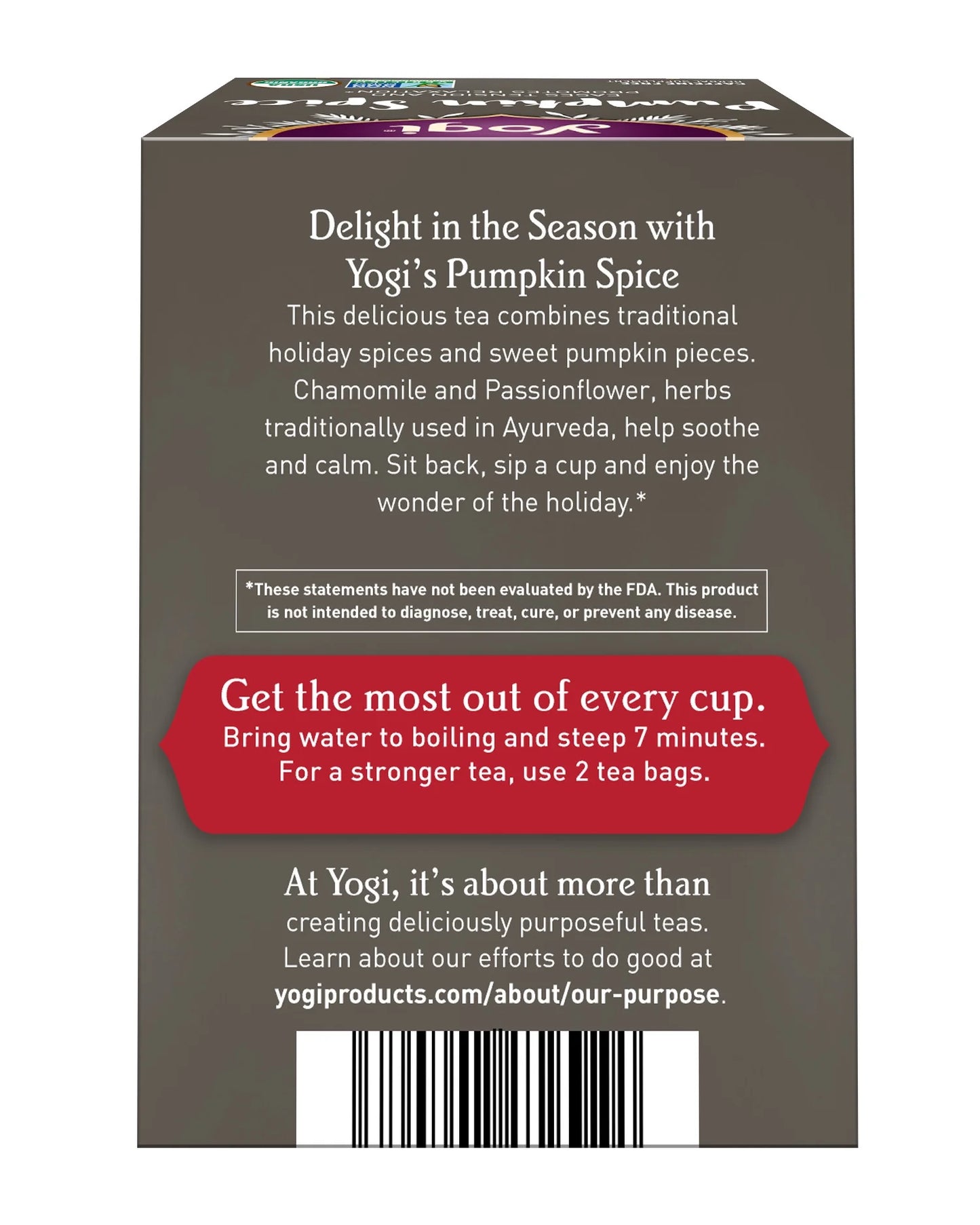 Pumpkin Spice, Caffeine Free Herbal Tea Bags, 16 Count