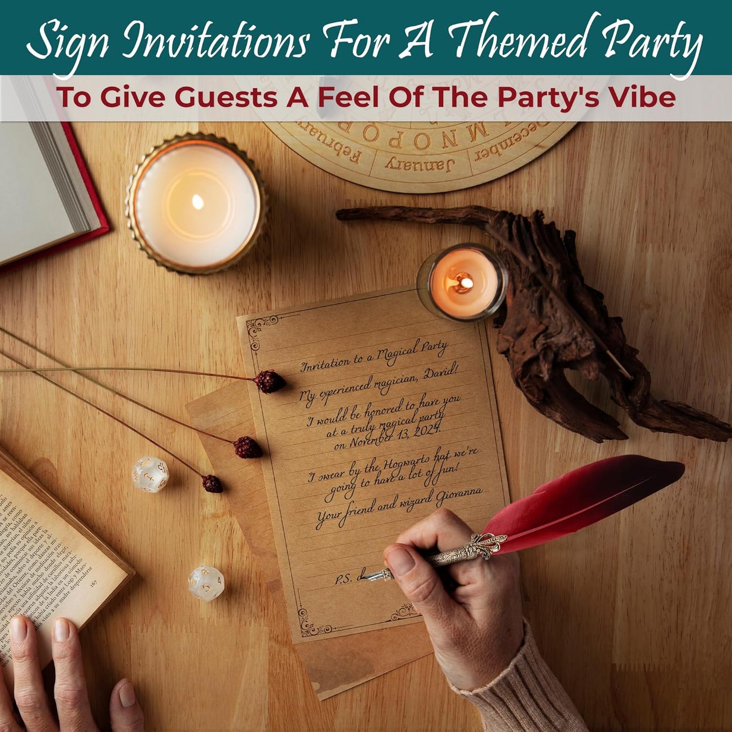 Feather Quill Pen and Ink Set - Calligraphy Dip Pen Antique Feather Pen Set