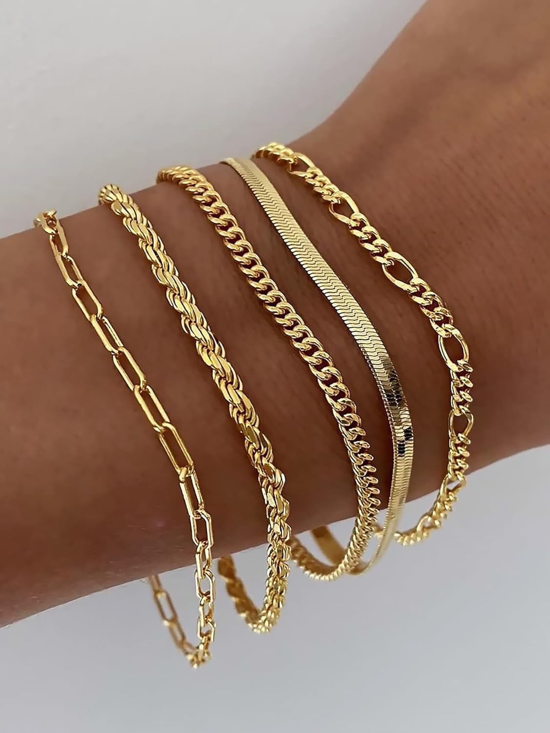 DEARMAY Gold Bracelets for Women Waterproof, 14K Real Gold Jewelry Sets for Wome