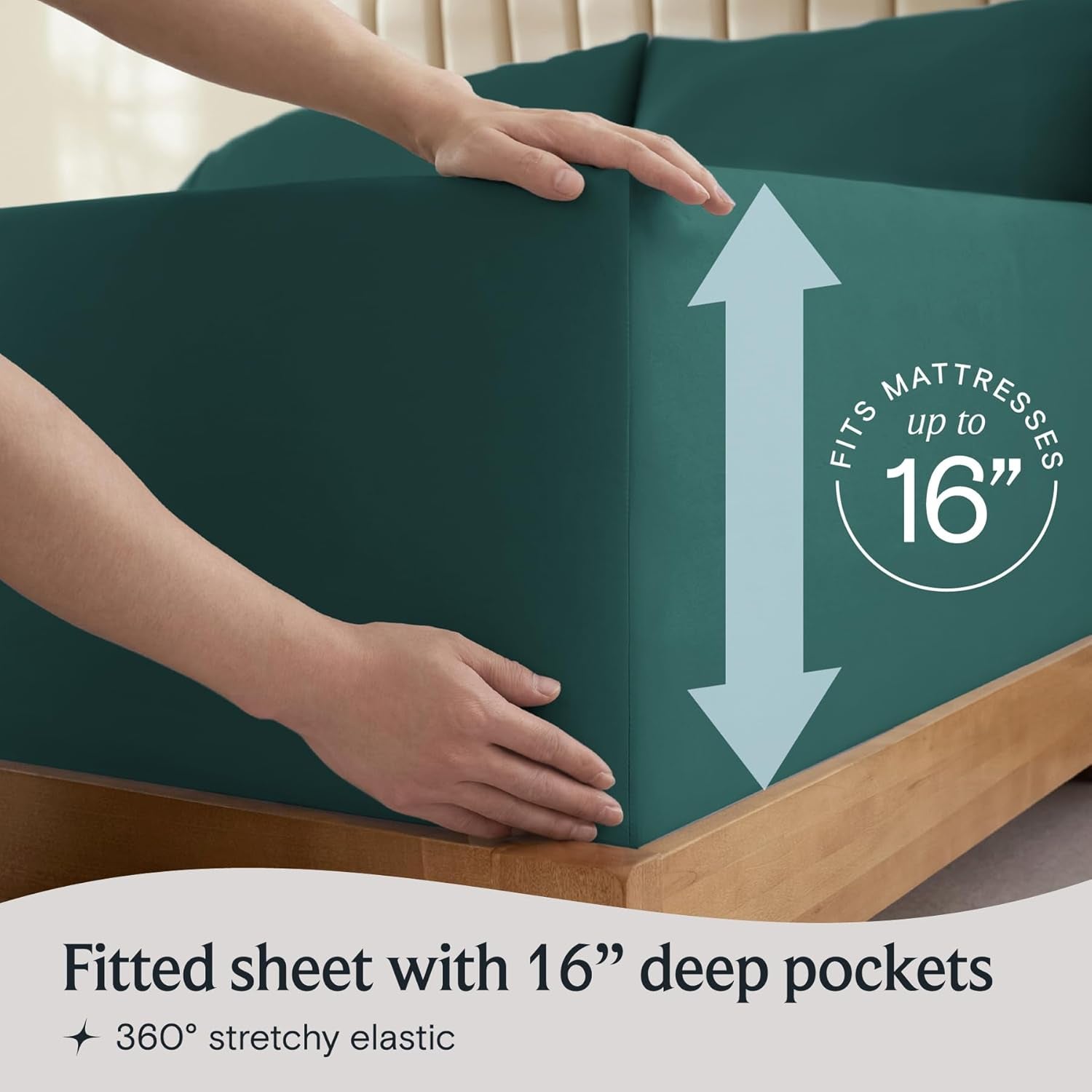 4 PC California King Sheet Set, Breathable Luxury Bed Sheets, Deep Pockets Wrinkle Free Cooling Sheets Machine Washable Hotel Bedding Silky Soft - Emerald Cal King