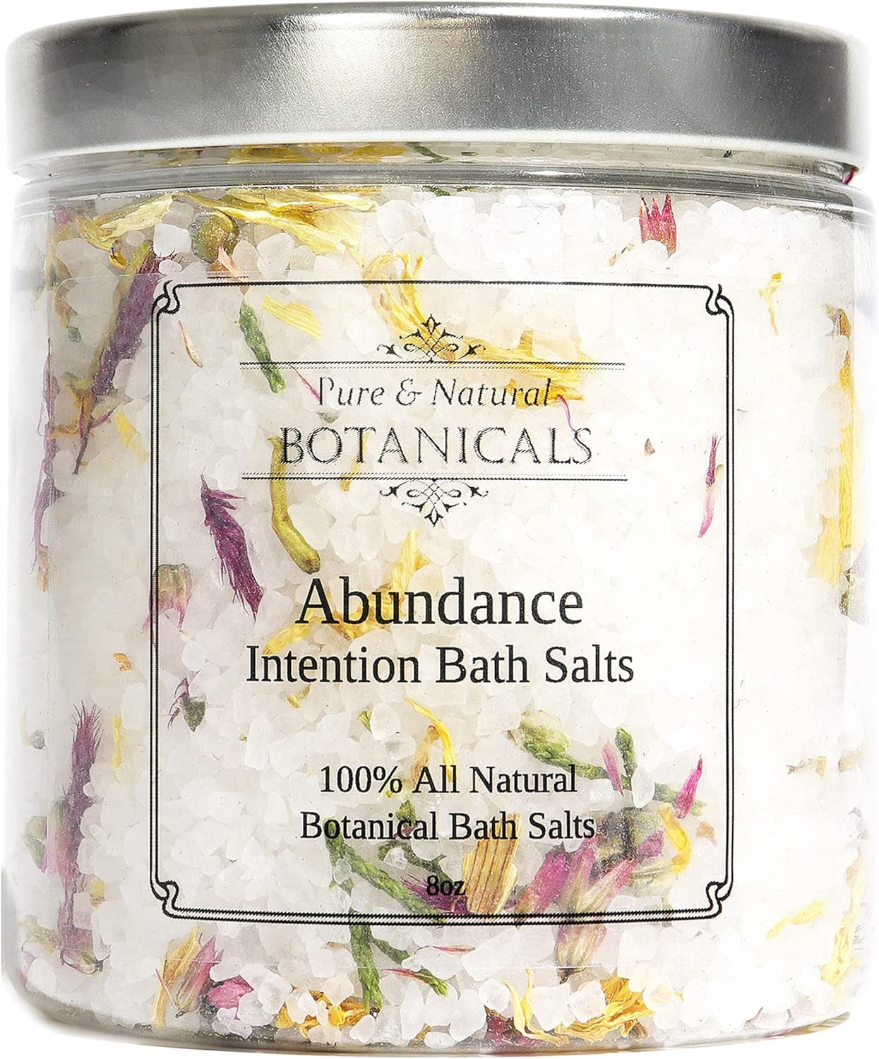 Abundance Intention Bath Salts 8 Oz | 100% All Natural | Manifestation, Prosperity & Law of Attraction Rituals | Intentions Wiccan Pagan Magick Spirituality