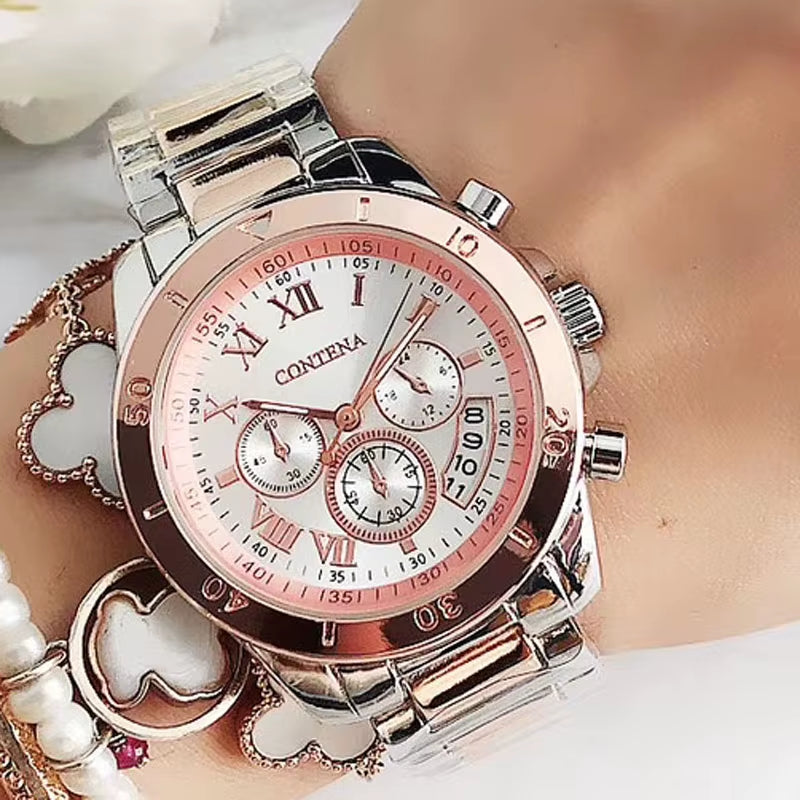 2025 Women Watches Geneva Famous Luxury Brand Fashion Gold Watches for Ladies Casual Female Quartz Watch Women'S Wristwatches