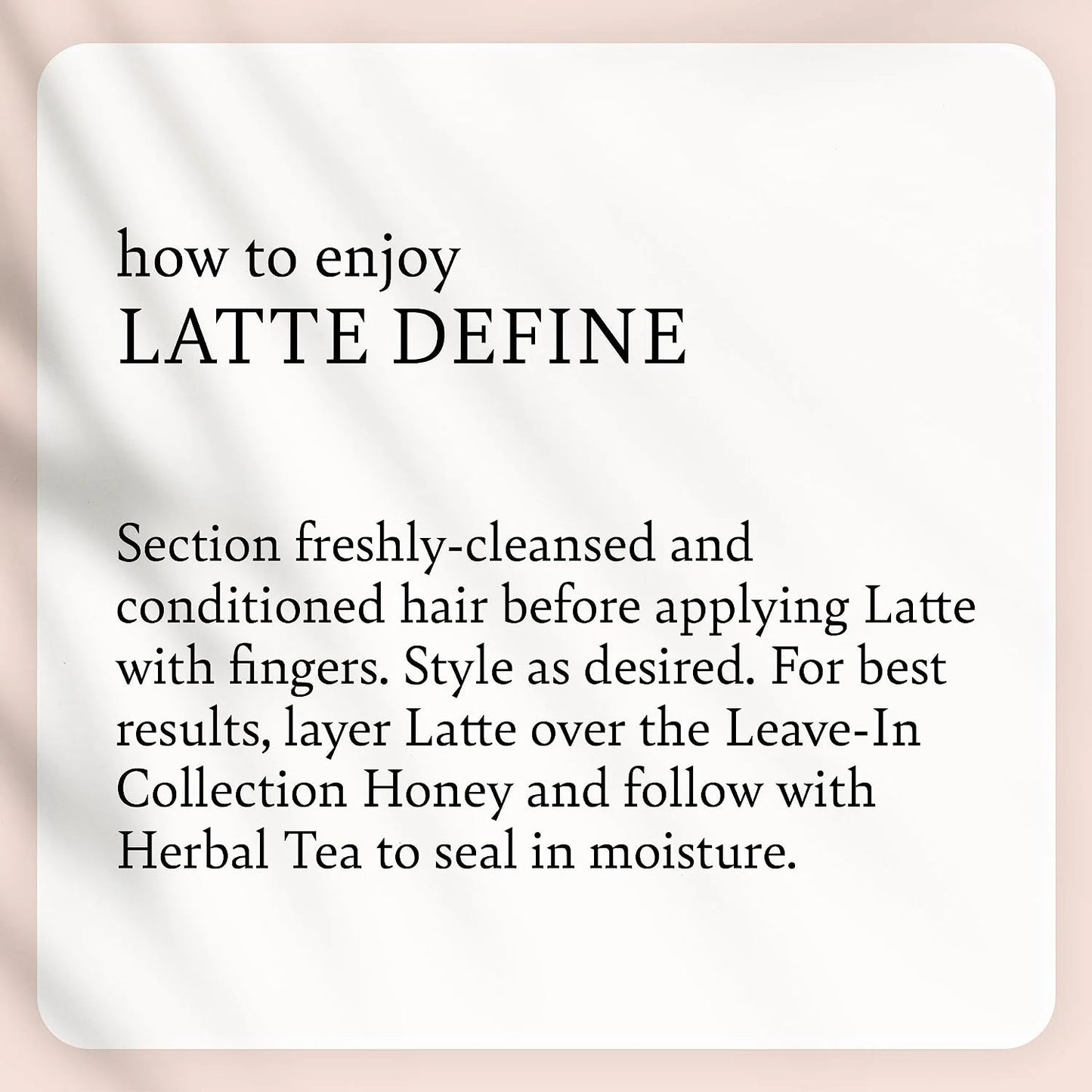 Latte Define Leave in Styling Cream, with Black Cumin and Sunflower Seed Oils to Hold and Define Styles and Textures, for All Hair Types, 9 Fl Oz