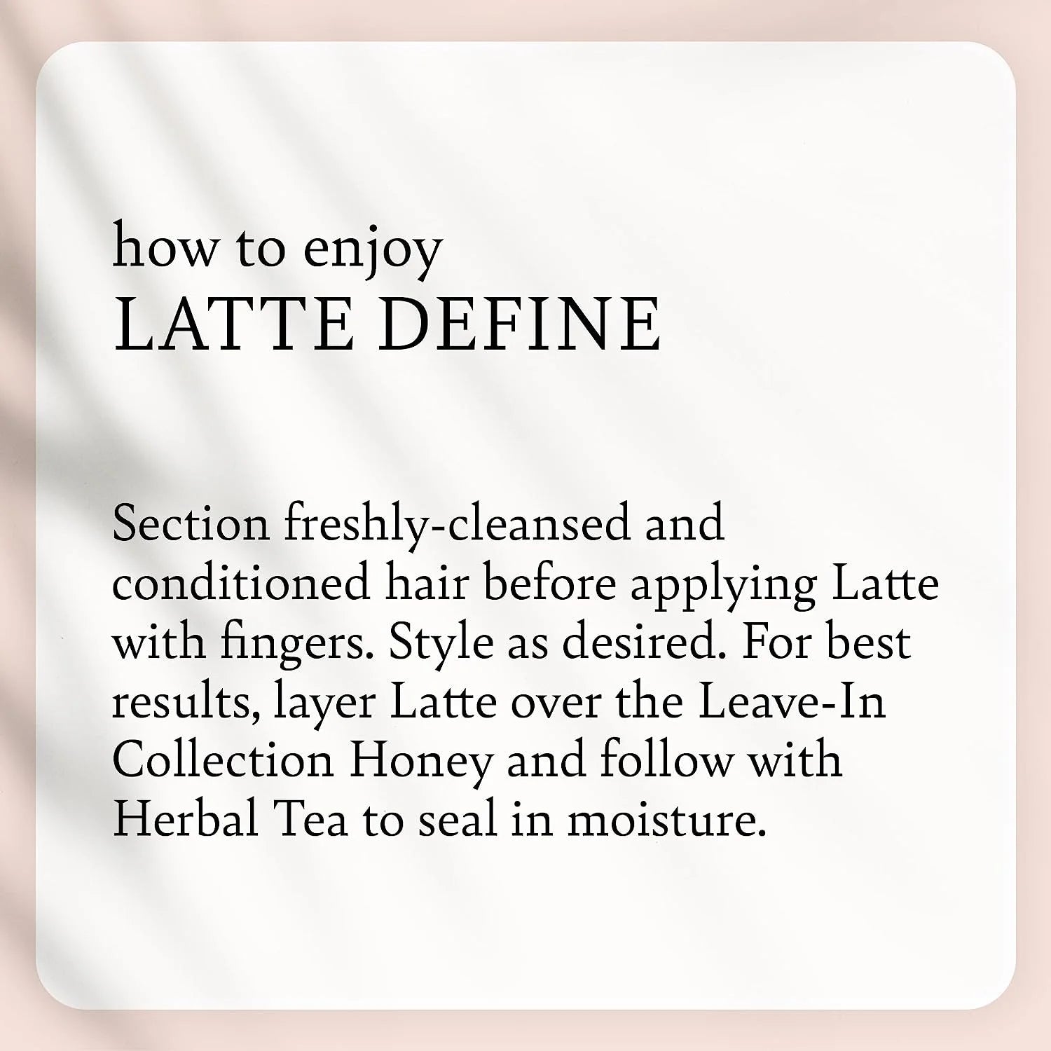 Latte Define Leave in Styling Cream, with Black Cumin and Sunflower Seed Oils to Hold and Define Styles and Textures, for All Hair Types, 9 Fl Oz