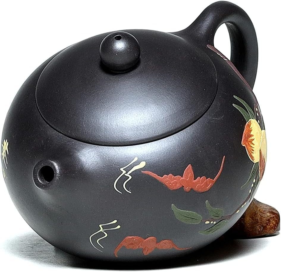 Zisha Tea Pot Set,Genuine Handmade Yixing Purple Clay Teapot 6.8 Oz with 2 Tea Cups,Chinese Brew Kung Fu Tea Set