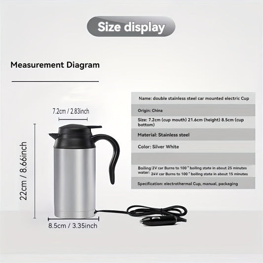 Car Electric Kettle Stainless Portable Boiler