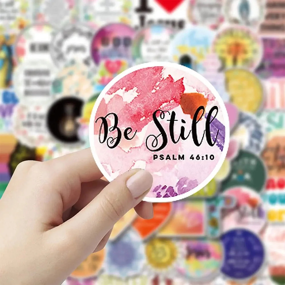 100Pcs Jesus Christian Stickers for Water Bottle Laptop, Religious Bible Verse Stickers Pack for Adult Teens Kids, Church Scripture Faith Stickers Decals, Christian Gifts Stuff Things Merchandise