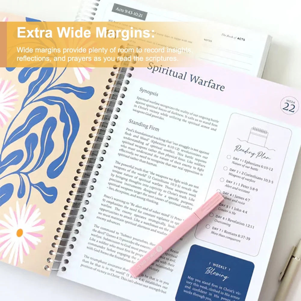 The Notebook in a Year: a 52-Week Journey through God'S Word, Extra-Wide Margins Notebook for Thinking, 365 Pages Notebook Notebook (A4 Size)