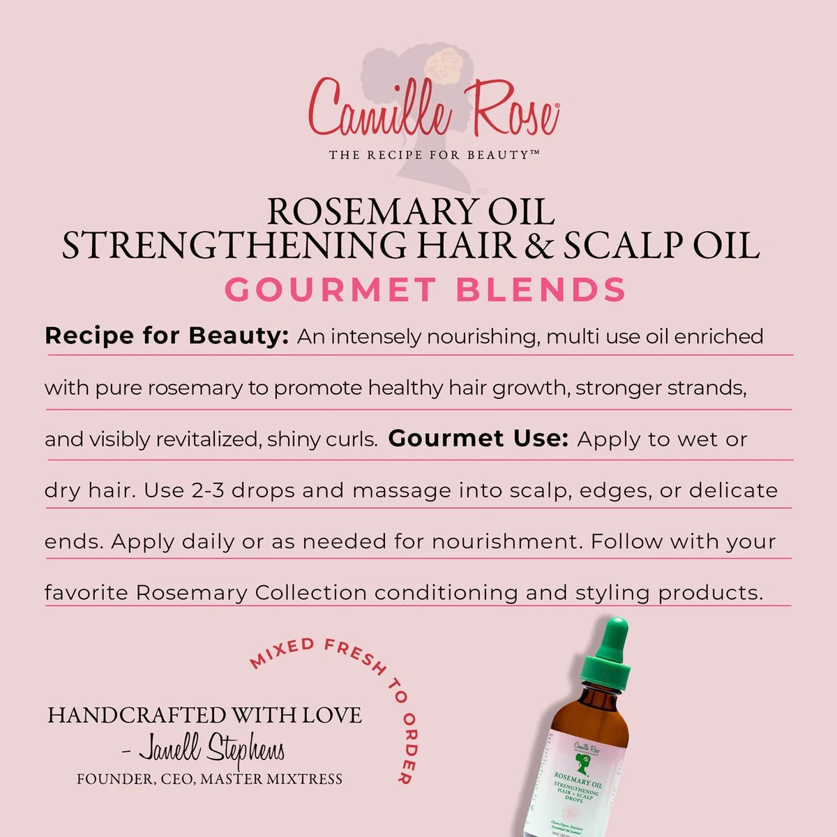 Rosemary Oil Strengthening Olive Oil Nourish & Lengthen Hair & Scalp Drops, 1.9Oz