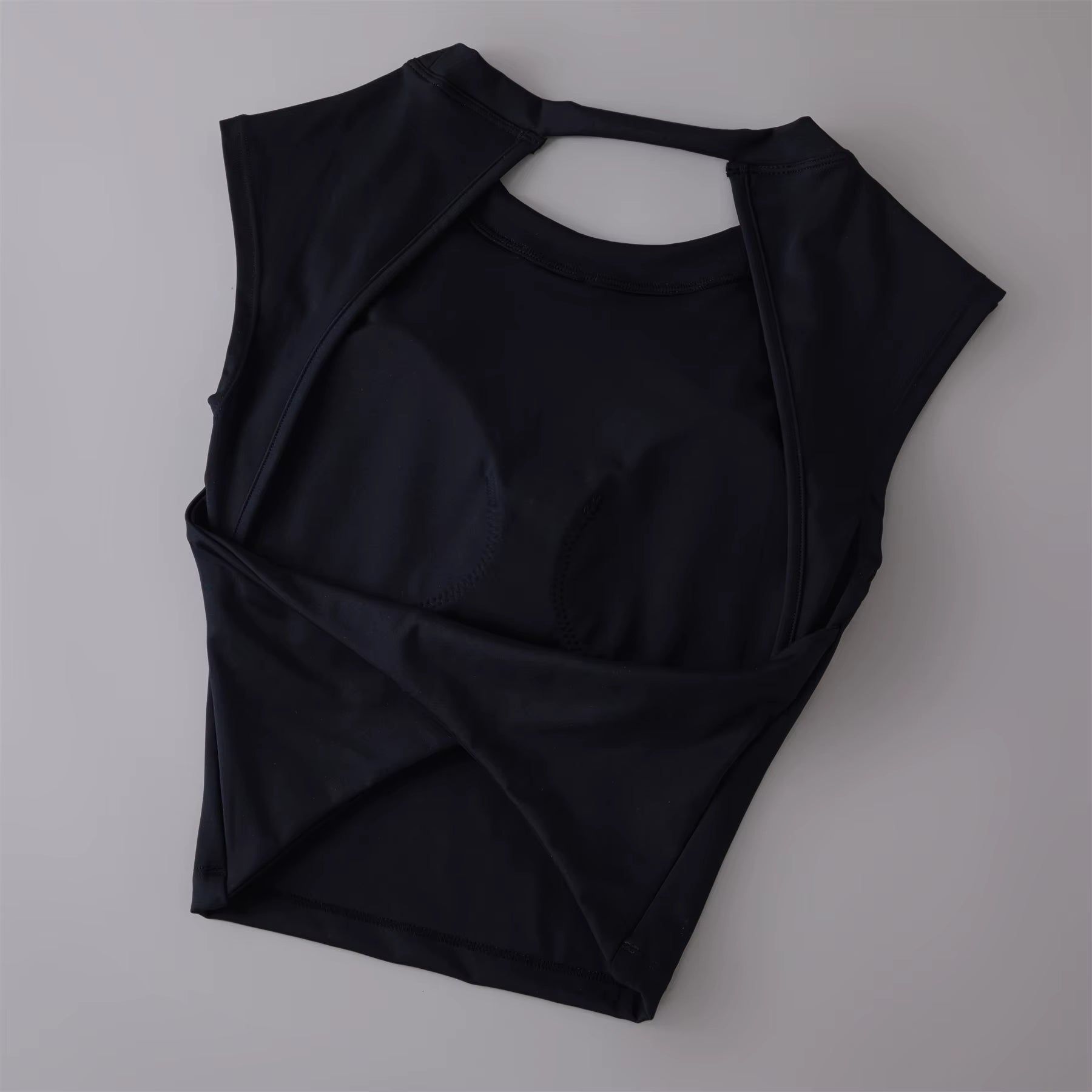 Yoga Short Sleeved Women'S Fixed Chest Pad Sexy Backless Short Sports T-Shirt Sexy Yoga Tops Waist Slimming Fitness Vest