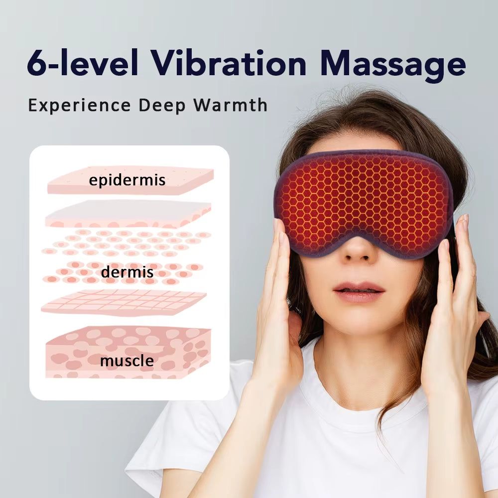 3D Hot Compress Electric Steam Eye Mask 3 Level Constant Temperature Smart Timing Sleep Shading Massage Eye Mask Relief Sleeping