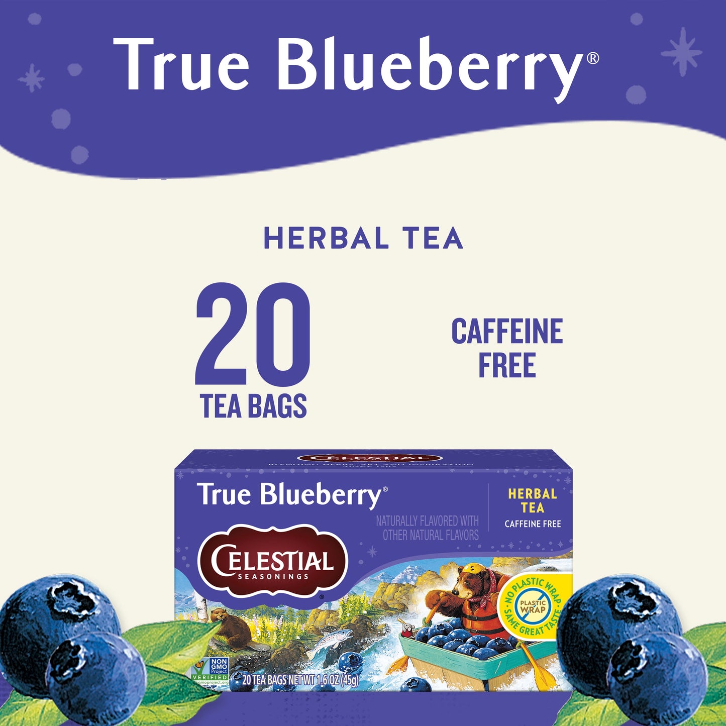 True Blueberry Caffeine-Free Herbal Tea Bags (20 Count)