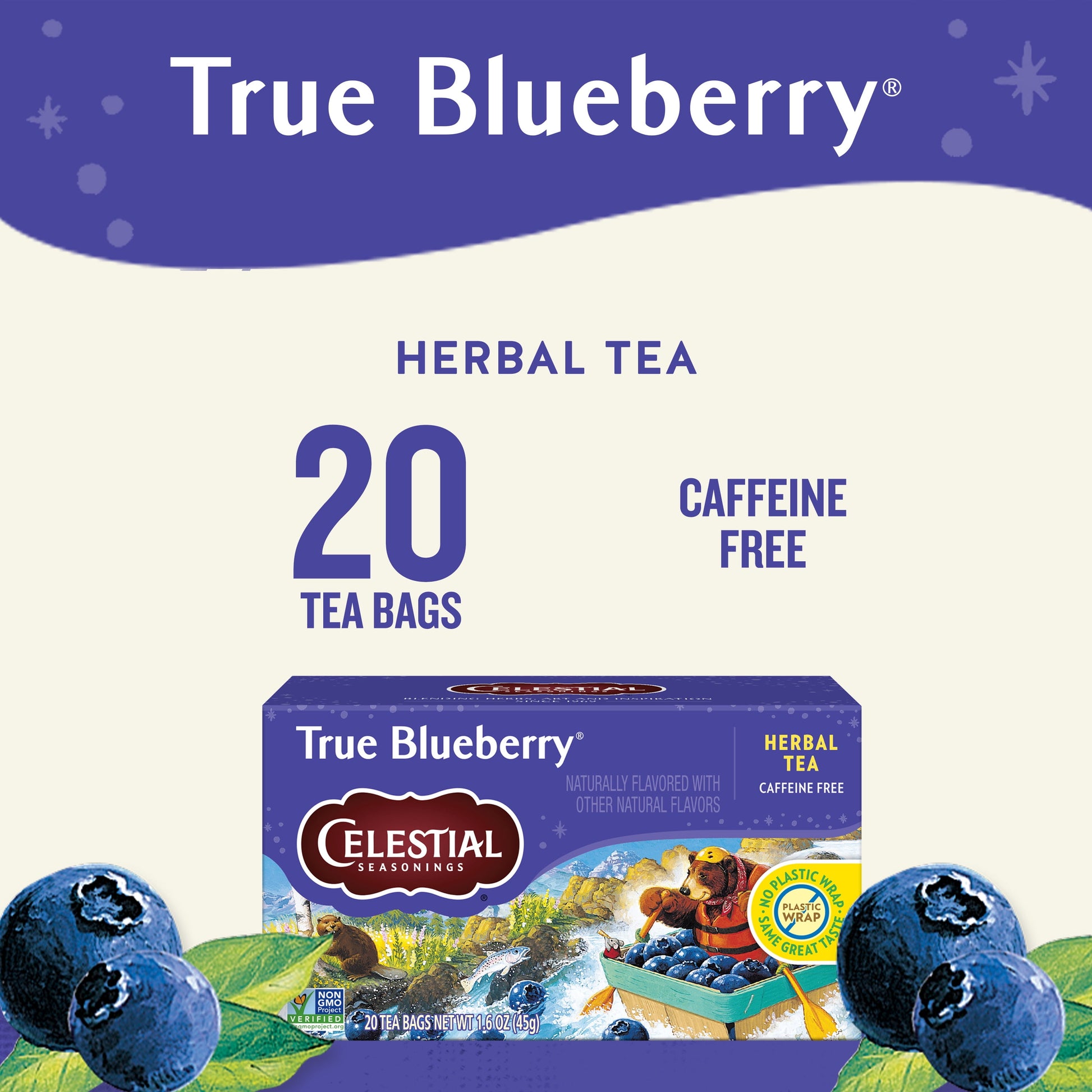 True Blueberry Caffeine-Free Herbal Tea Bags (20 Count)