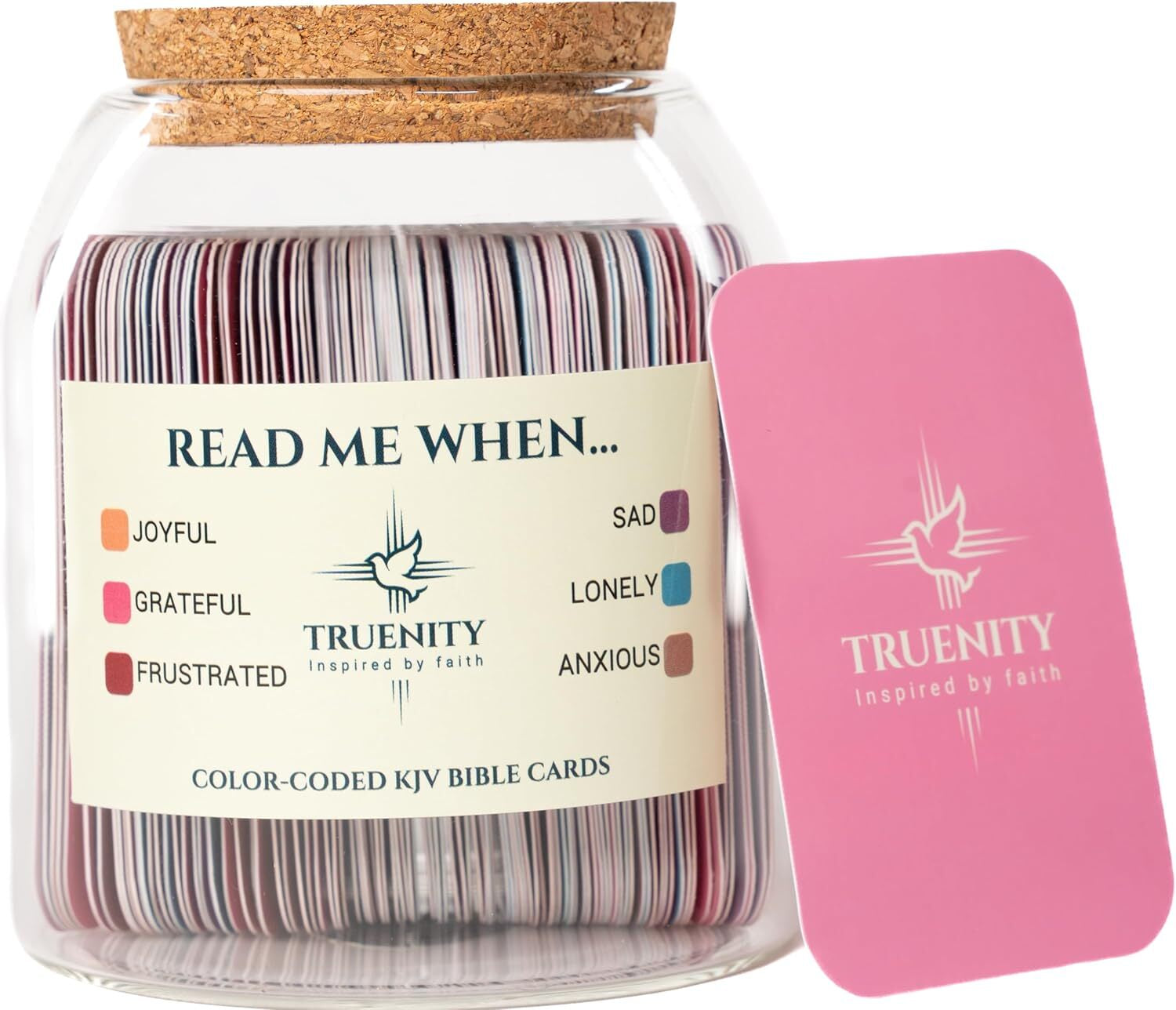 Read Me When Bible Verses Jar,102 KJV Color Coded Bible Verses in a Jar For