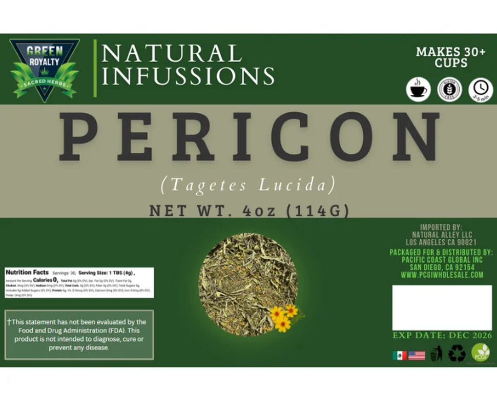 Pericon (Yerbanis) Herbal Tea 4 Oz (114Gr), Resealable Bag 100% All Natural Fresh Tea
