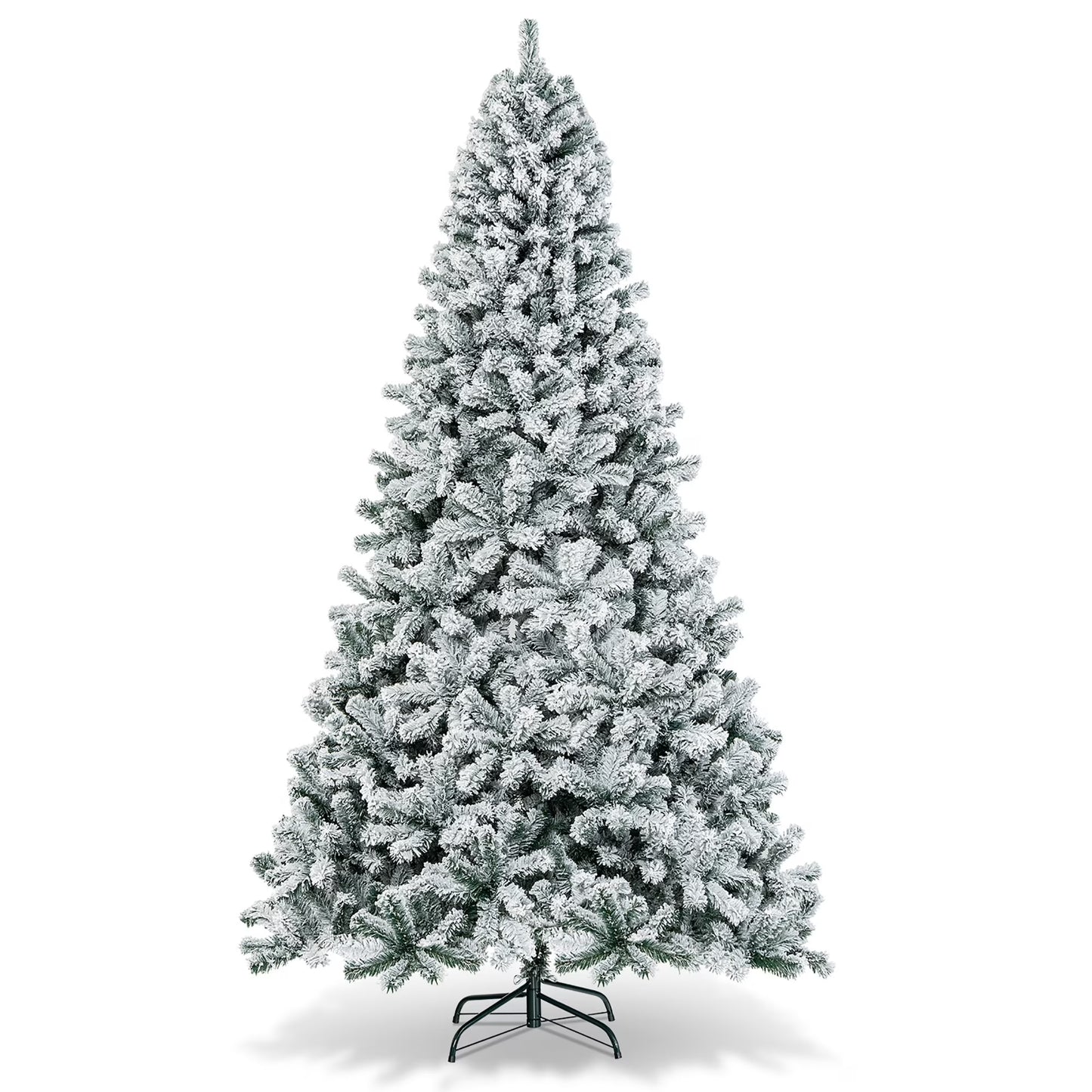 9Ft Snow Flocked Hinged Artificial Christmas Tree Unlit Holiday Decor