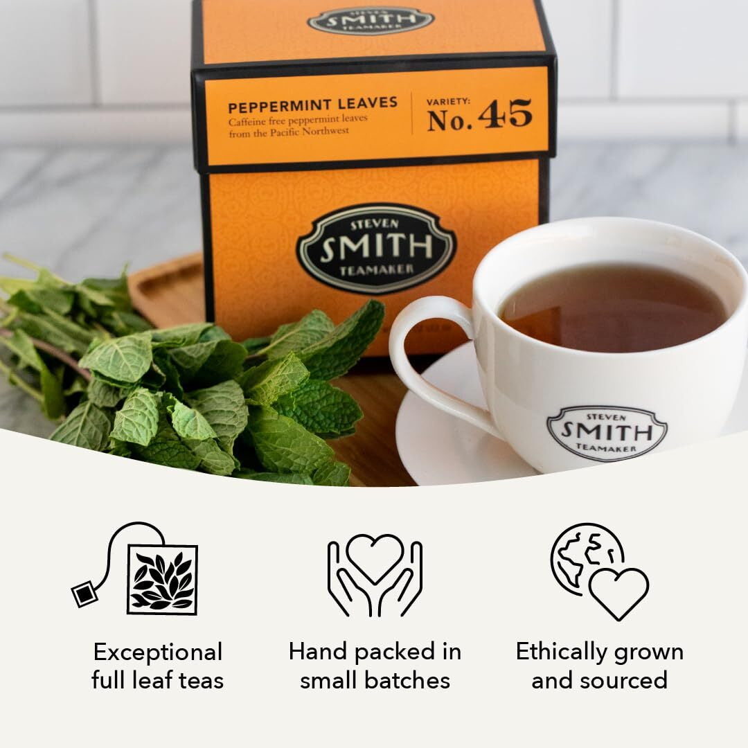 15 Count Caffeine Free Peppermint Herbal Tea Bags Delicious Mint Chocolate Fl...