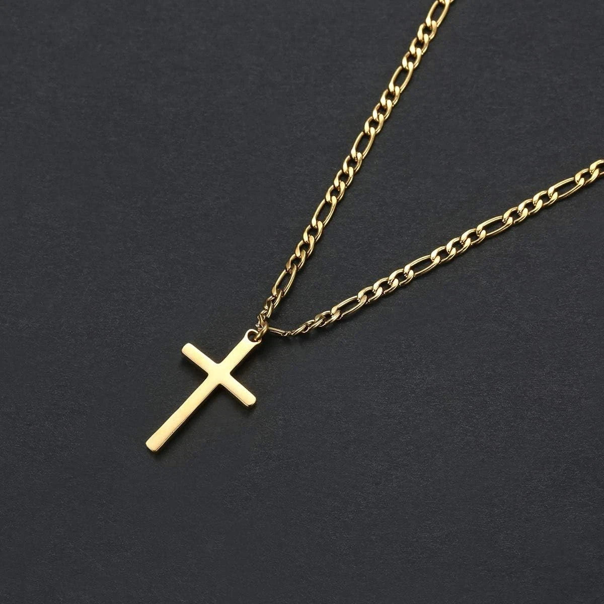 Diamond Cross Necklace for Women – 14K Gold Plated CZ Dainty Pendant Cute Gold