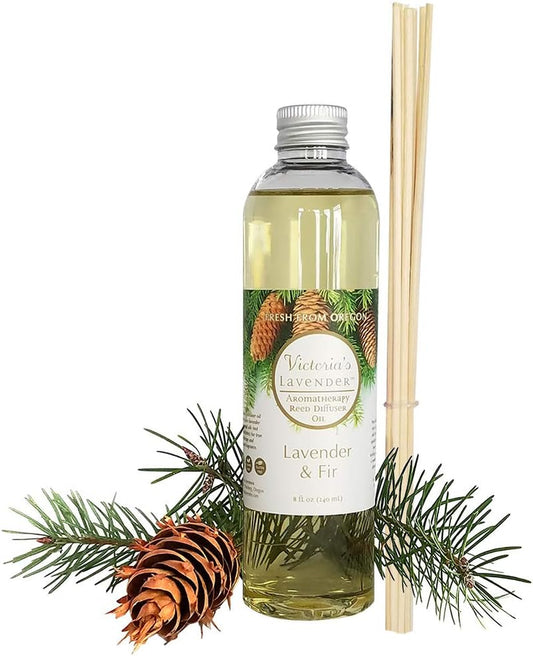 Fir & Lavender Essential Oil Reed Diffuser Refill — Natural Aromatherapy Essential Oil for Reed Diffusers — Made in USA, Home & SPA by  — up to 1 Year Supply, 8Oz