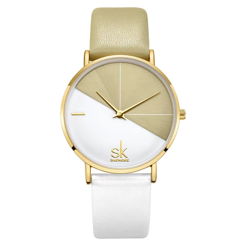 SK Luxury Leather Watches Women Creative Fashion Quartz Watches for Reloj Mujer 2019 Ladies Wrist Watch  Relogio Feminino