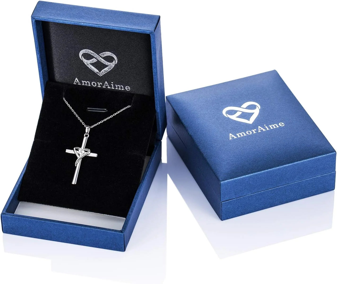 925 Sterling Silver Cross Necklace for Women Men 5A CZ Birthstone Necklaces 14K Gold Plated or Rose Gold Necklace for Easter or Mother'S Day