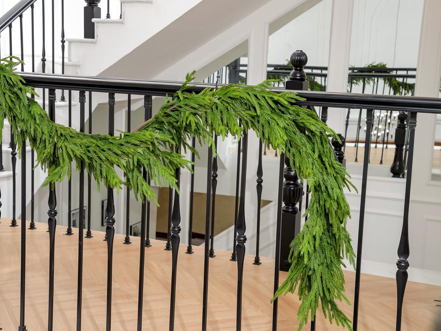 72" Norfolk Pine & Faux Cedar Garland for Indoor/Outdoor Holiday Decor