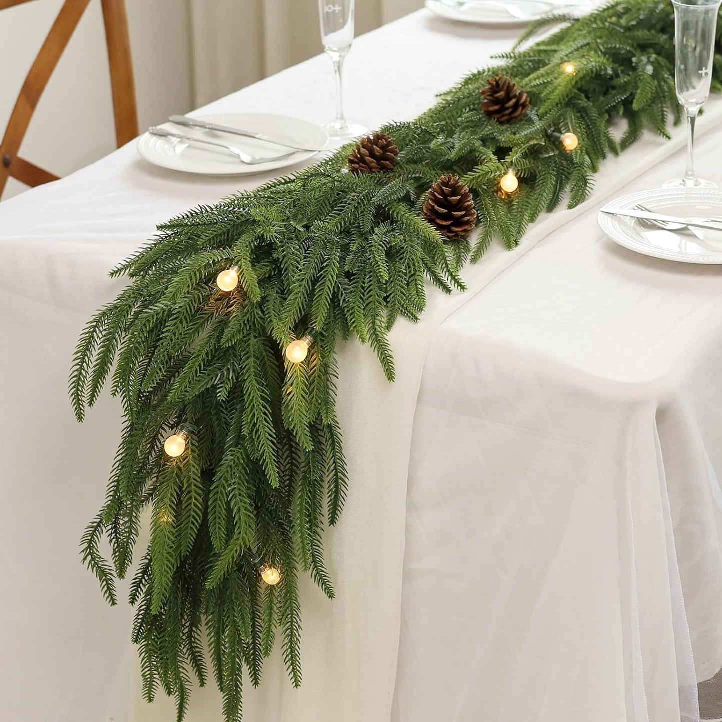 5FT Artificial Norfolk Pine Garland for Holiday Decor - Indoor/Outdoor Use