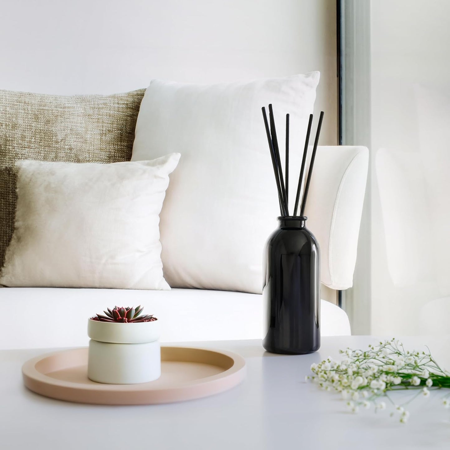 Lavender Vanilla Scented Oil Reed Diffuser Refill and Reed Sticks – Lavender Blossom, Creamy Vanilla, White Woods and Sugared Musk, 4 Oz (2 Pack)