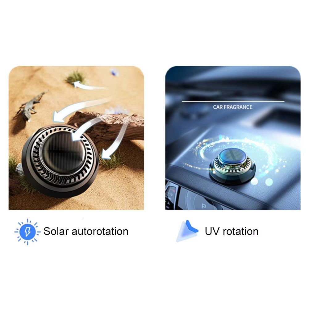 Solar Creative Perfume Ornament Long Lasting Rotating Car Aromatherapy Car Fragrance Diffuser Deodorizing Automobiles Parts