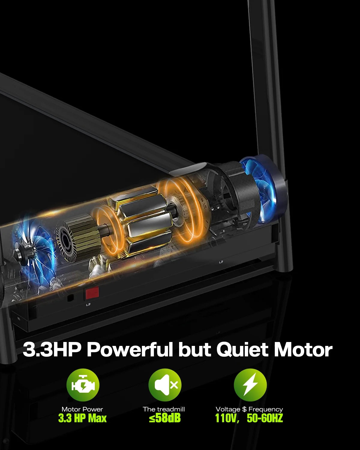 Folding Treadmill with Incline, 3.5HP Home Gym Fitness Workout Jogging Walking 330 LBS Capacity