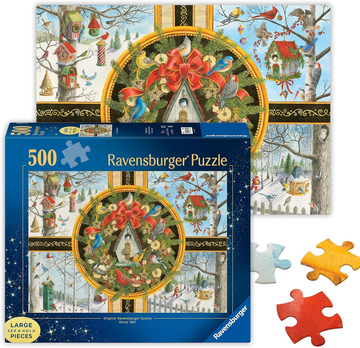 Christmas Songbirds 500-Piece Jigsaw Puzzle - Holiday Decor for Ages 12+