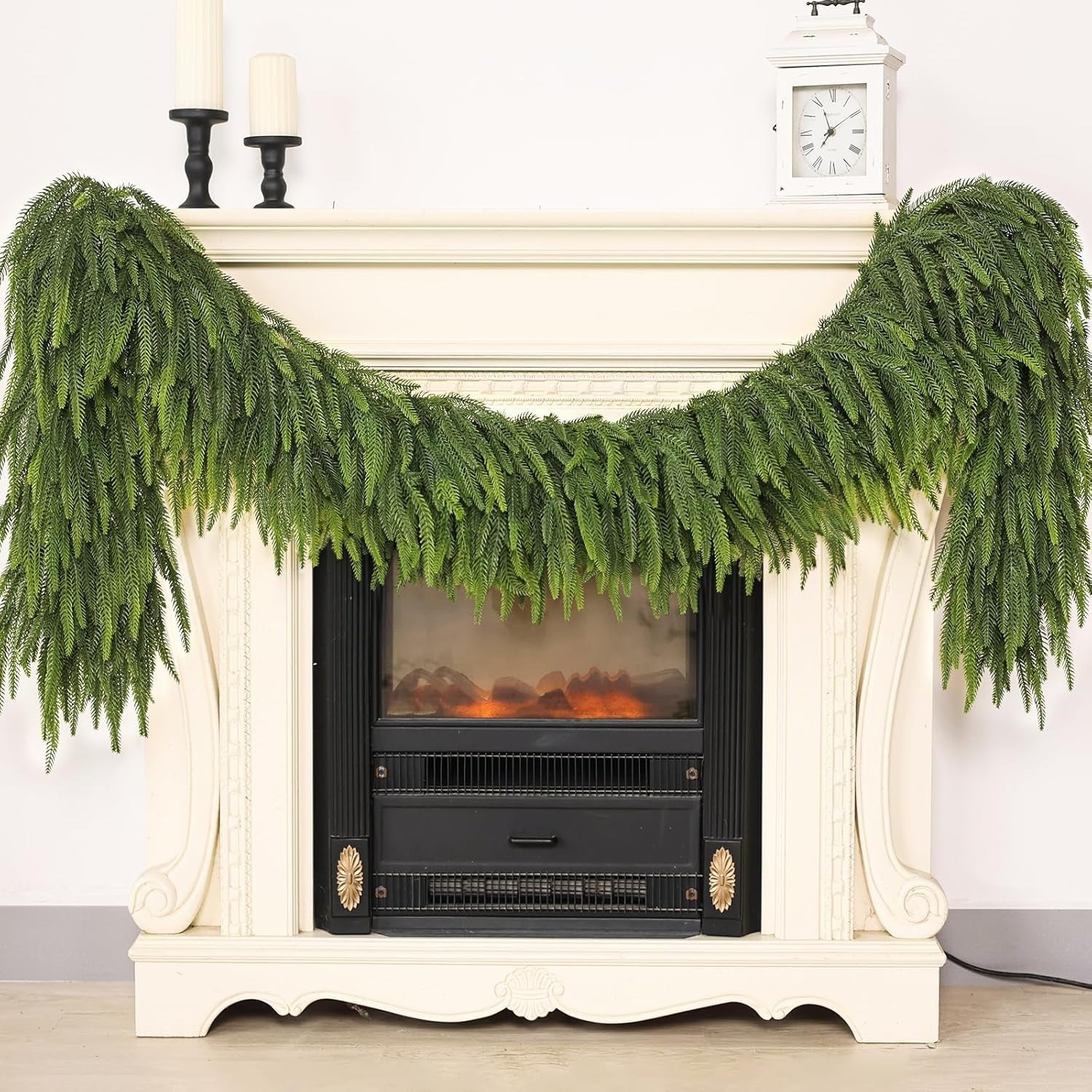 5FT Artificial Norfolk Pine Garland for Holiday Decor - Indoor/Outdoor Use