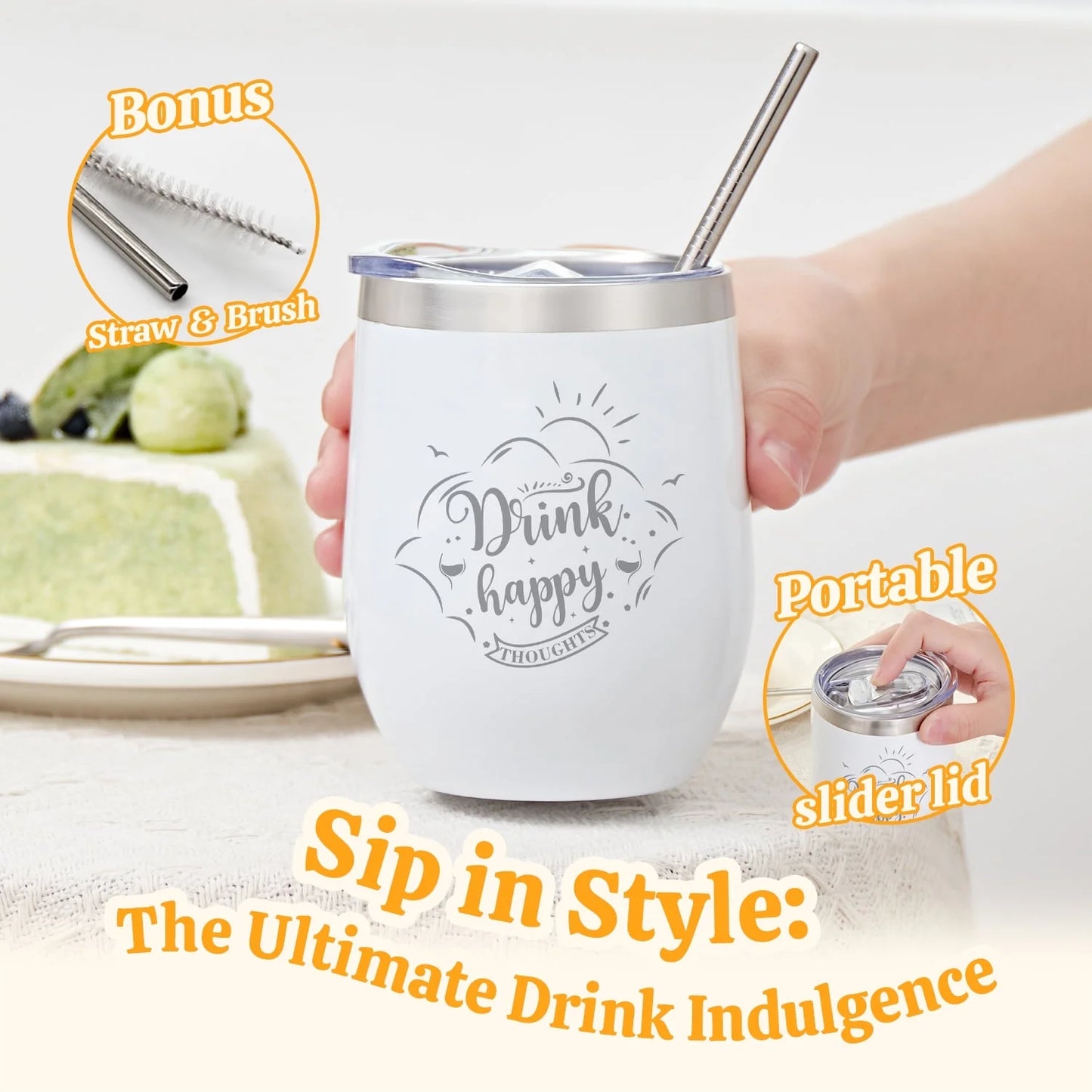 Spa Gift Sets for Women - 9 Pcs Vanilla Bath Set with Tumbler, Perfect Christmas Birthday Gift Baskets for Her