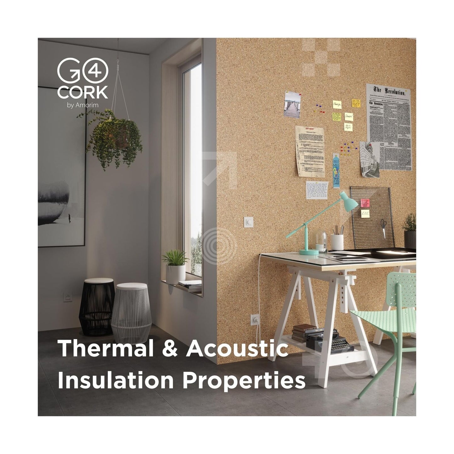 Go4Cork Large Cork Roll - 19.7" X 16.4' | Premium Double-Sided Eco Cork Roll ...