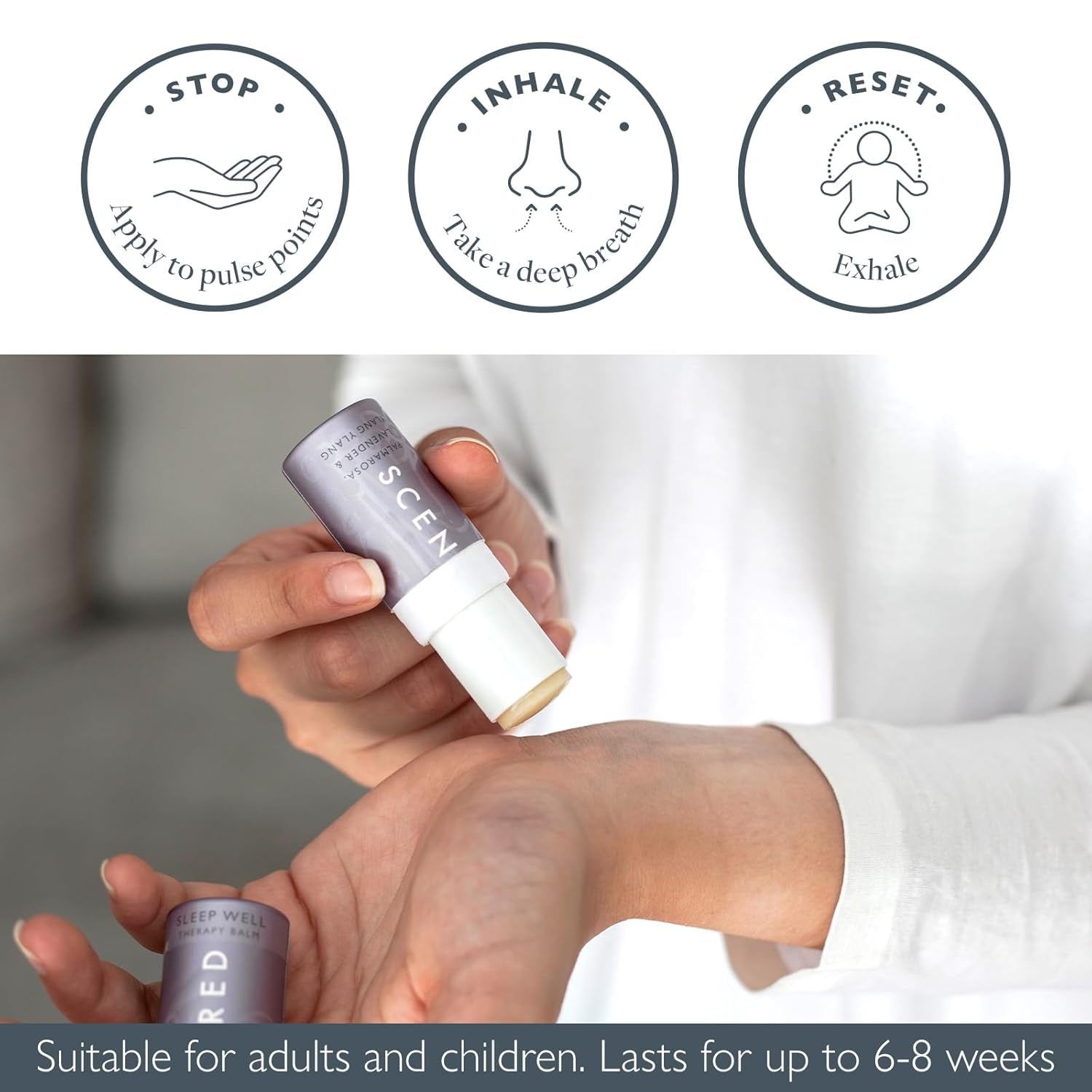 Sleep Well Balm – Aromatherapy Sleepstick with Lavender & Chamomile – Natural Sleep Aid Essential Oil Roll on – Relaxation Gifts for Women to Help Sleeping