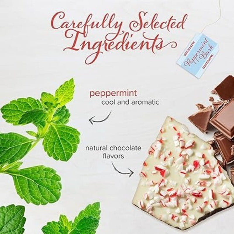 Bigelow Tea Peppermint Bark Herbal Tea, Caffeine Free, 18 Count (Pack of 6), 108